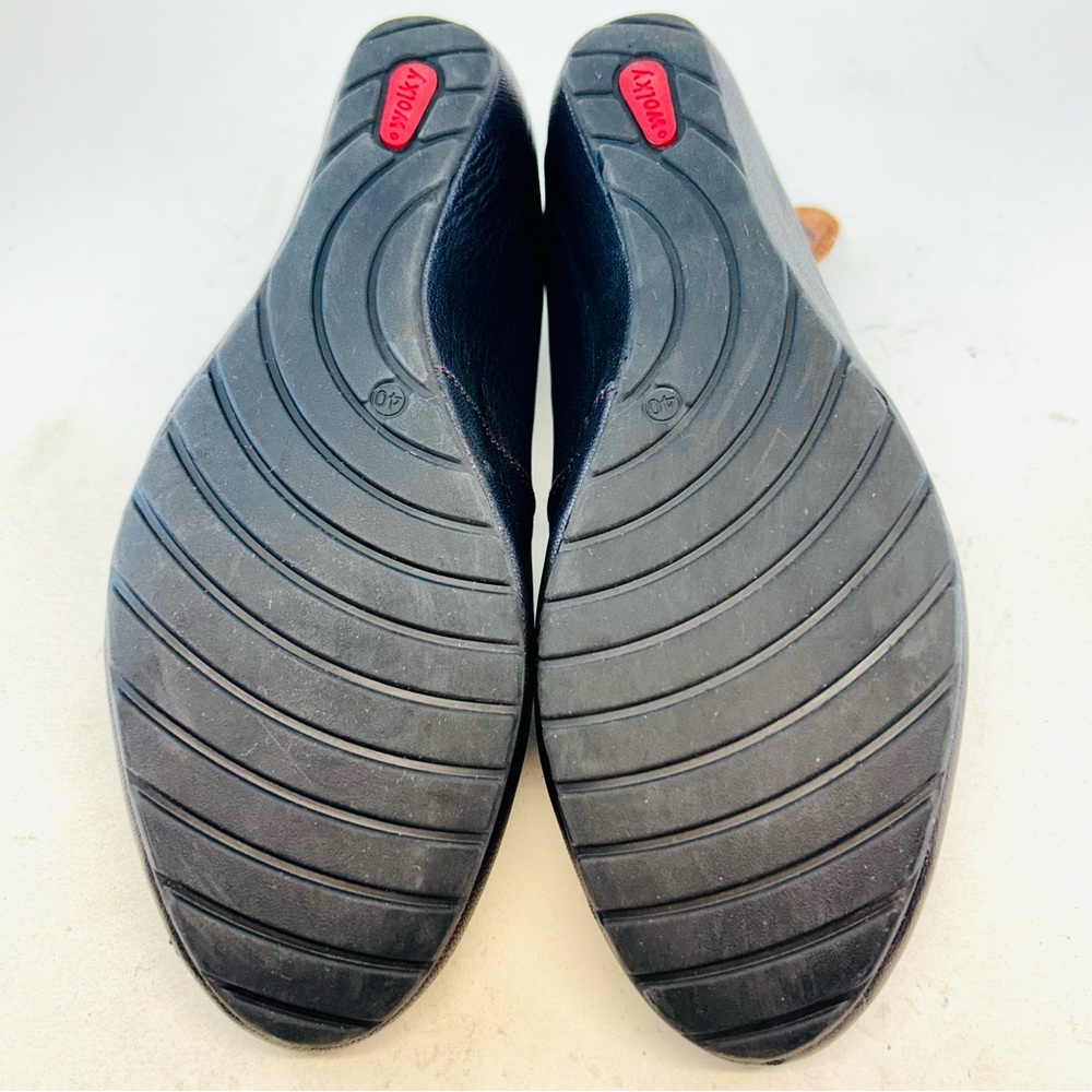 Wolky Black w/Red Metallic Shimmer Valentine Ballernina Wedges, size 40 US 9 - Picture 9 of 11